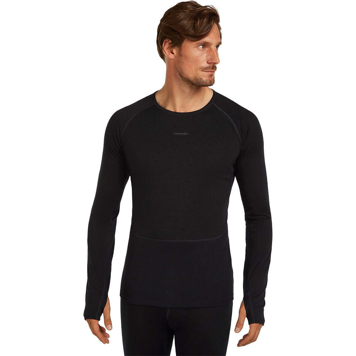 Image of Icebreaker Merino 200 ZoneKnit Long-Sleeve Crewe - Men's Black, S