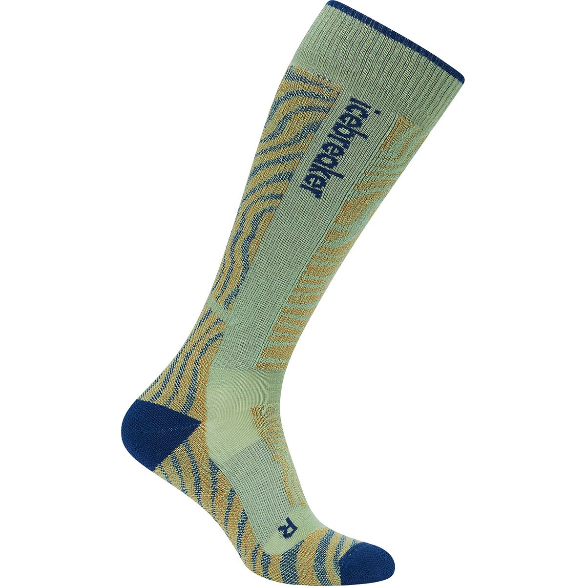 Image of Icebreaker Merino Blend Ski+ Medium OTC Mountain Contour Sock Seaglass/Atlantis/Trail, XL