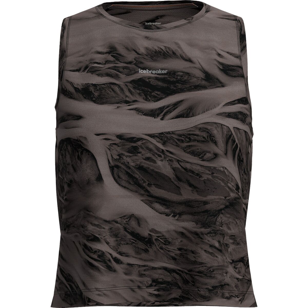 Image of Icebreaker Merino Blend 125 Cool-Lite Speed Motion Tank Top - Women's Porcini/Black/AOP, XS