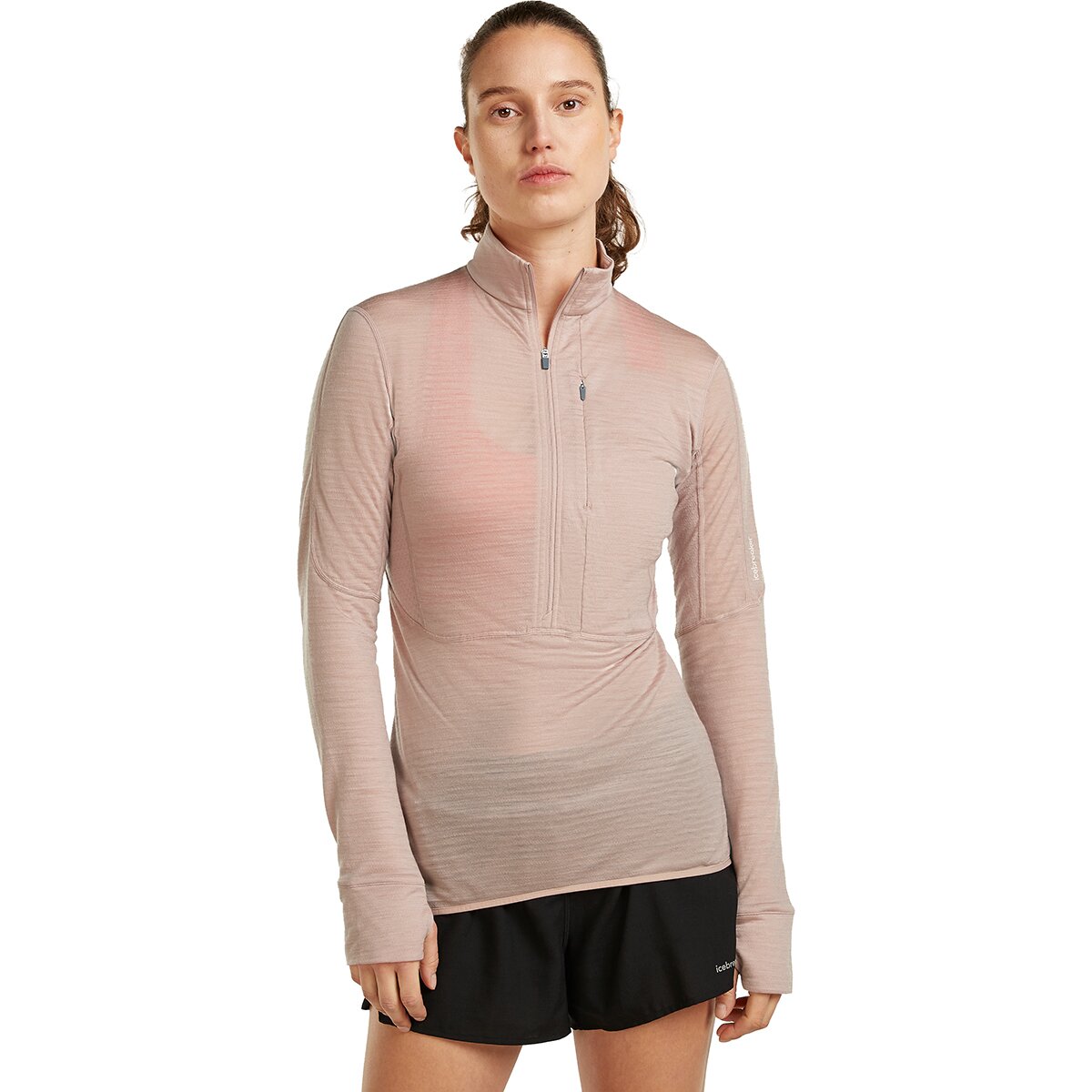 Image of Icebreaker Merino Blend 200 Realfleece Descender 1/2-Zip - Women's Pink Quartz, XS