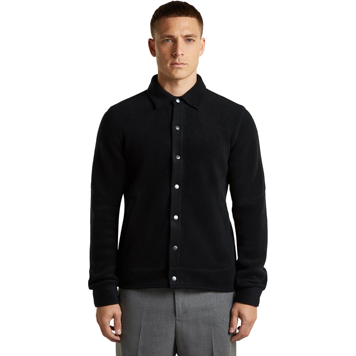 Image of Icebreaker Merino Blend 800 RealFleece Classic Pile Shacket - Men's Black, M