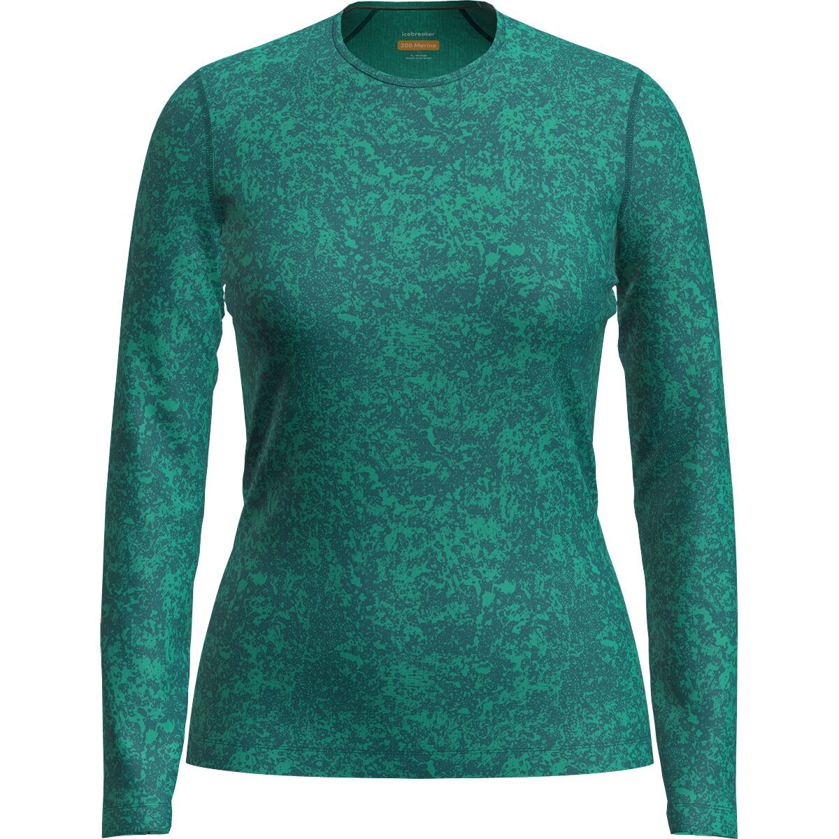 Image of Icebreaker 200 Oasis Moss Bloom AOP Long-Sleeve Crewe Top - Women's Fresh/Tidal Teal/AOP, XL