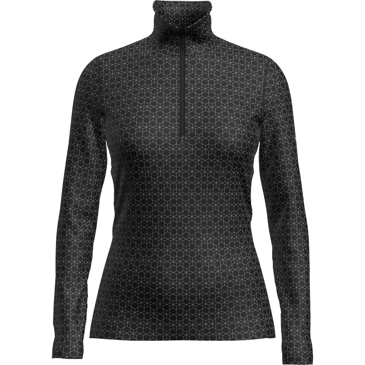 Image of Icebreaker Merino 260 Oasis Vertex Alpine Geo 1/2-Zip Top - Women's Black/Snow/J, S