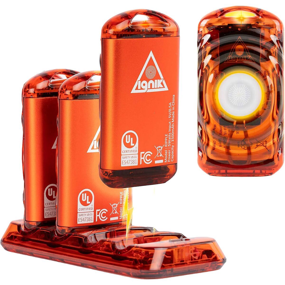 Image of Ignik Outdoors Ripple Rechargeable Hand Warmers - 4-Pack Lava Orange, One Size