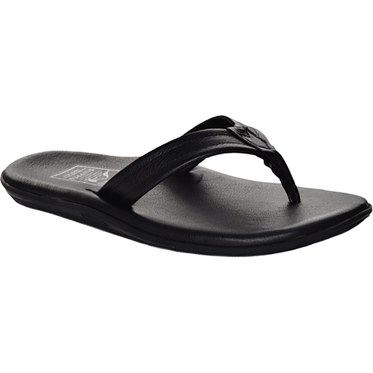 Image of Island Slipper Classic Leather Flip Flop Black, Mens 10.0/Womens 11.0