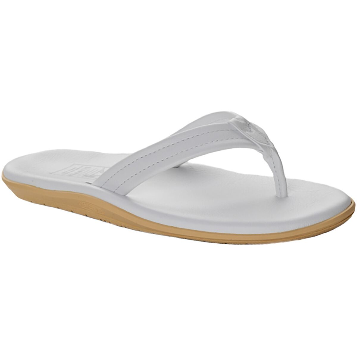 Image of Island Slipper Classic Leather Flip Flop White, Mens 5.0/Womens 6.0