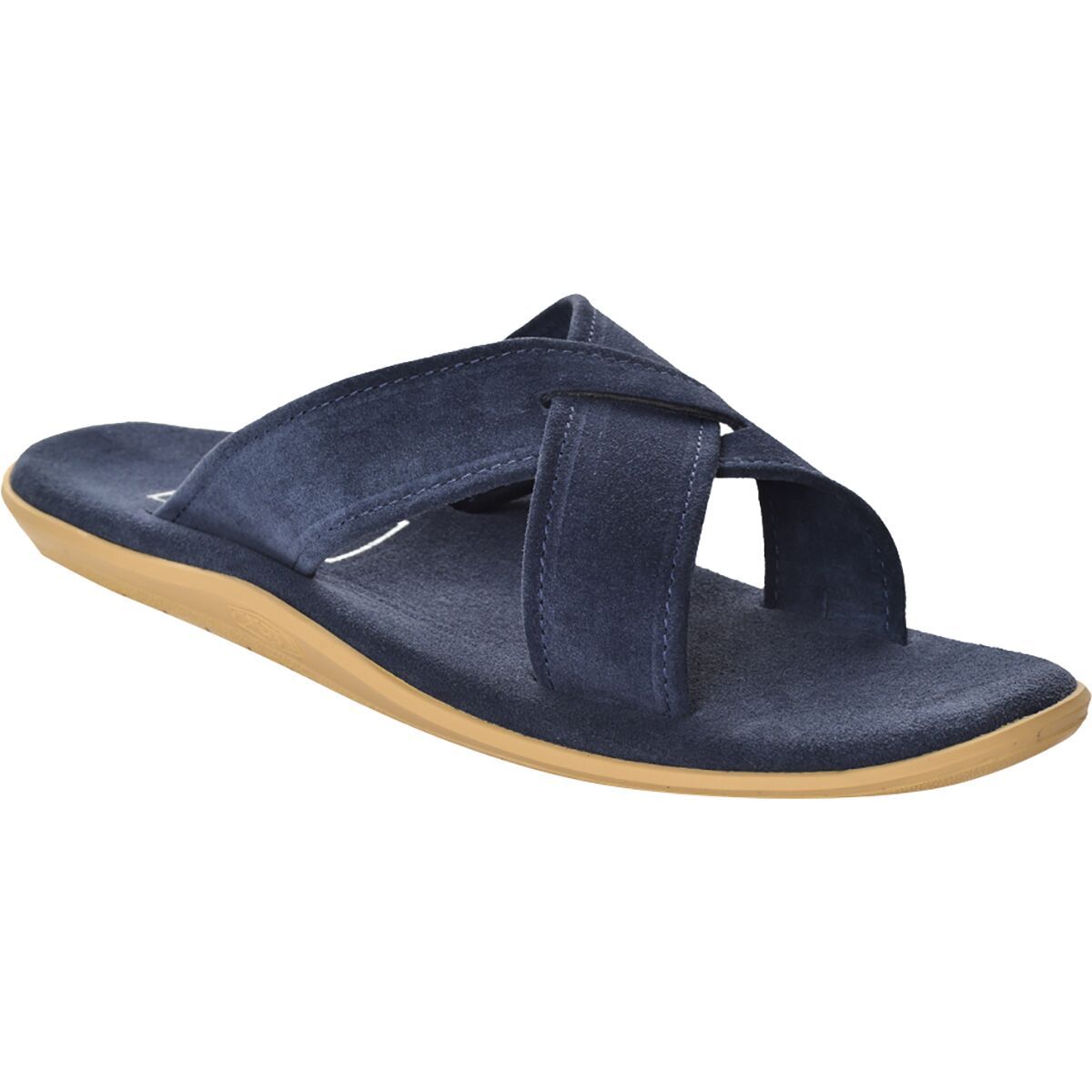 Image of Island Slipper Classic Suede Slide Sandal Navy, Mens 12.0
