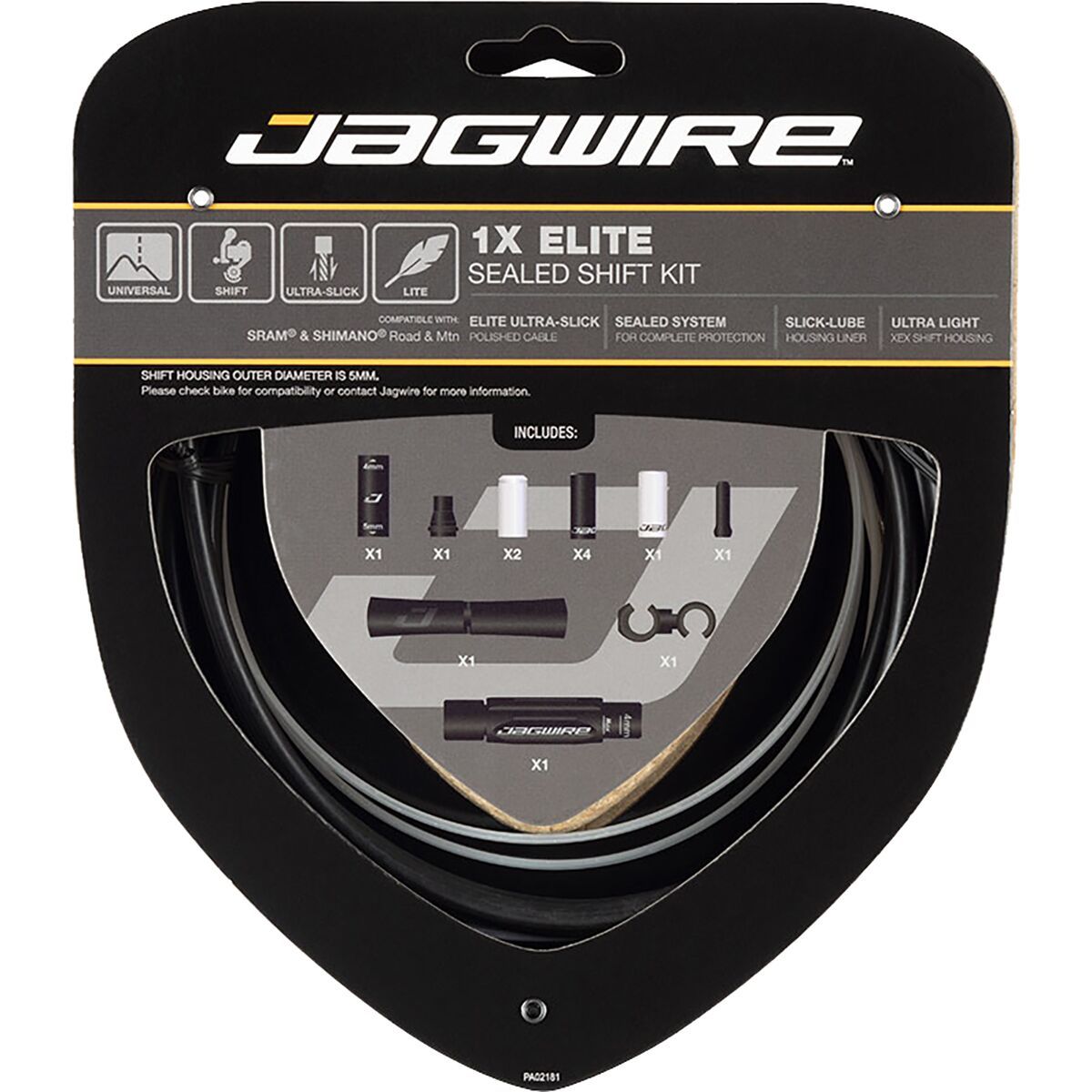 Image of Jagwire 1x Elite Sealed Shift Cable Kit Stealth Black, Shimano/SRAM