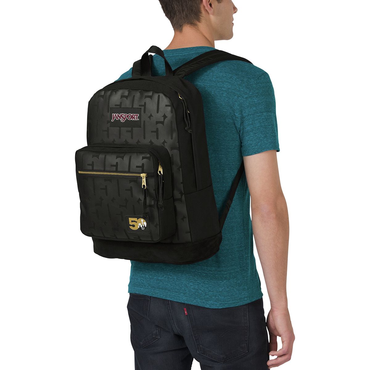 corduroy jansport backpacks JanSport Right Pack Backpack - Blue / Embossed Hearts Corduroy Suede Trim