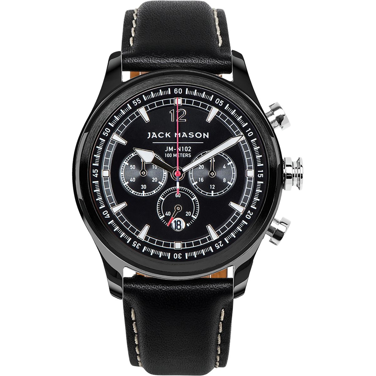 Jack Mason JM-N102-032 Blue Dial and White Dial Nautical Chronograph Men’s Watch Jack Mason N102 Nautical Collection SS Leather Watch  main image 3