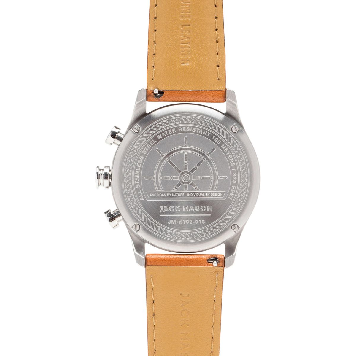 Jack Mason N102 Nautical Collection SS Leather Watch 