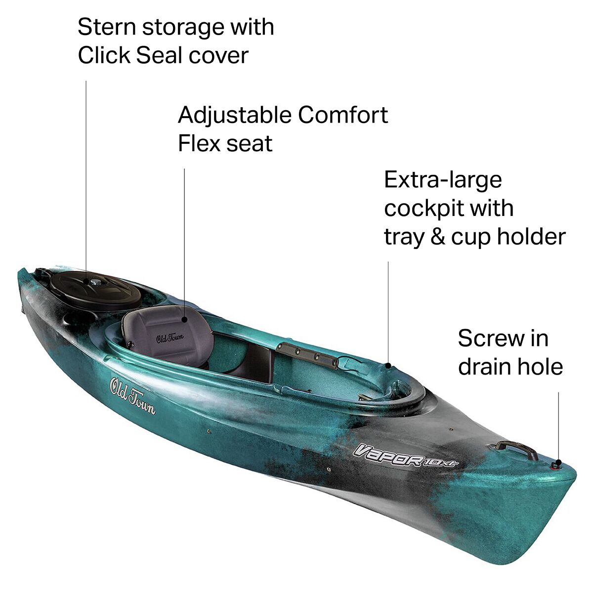 Old Town Vapor 10XT Kayak - 2022 - Picture 8 of 8