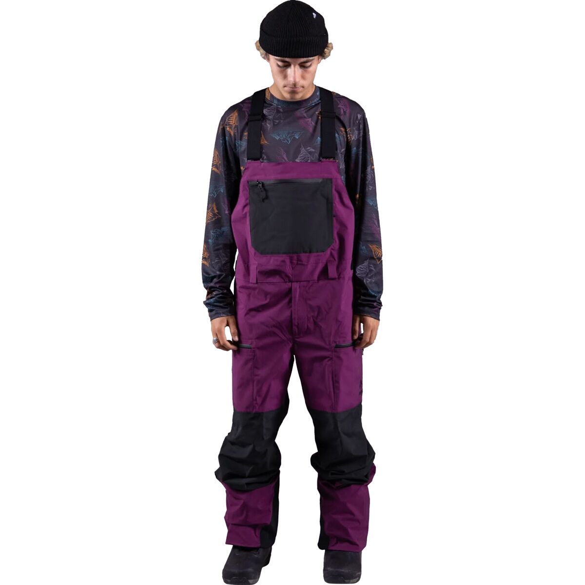 Image of Jones Snowboards MTN Surf Recycled Bib - Men's Deep Purple, S