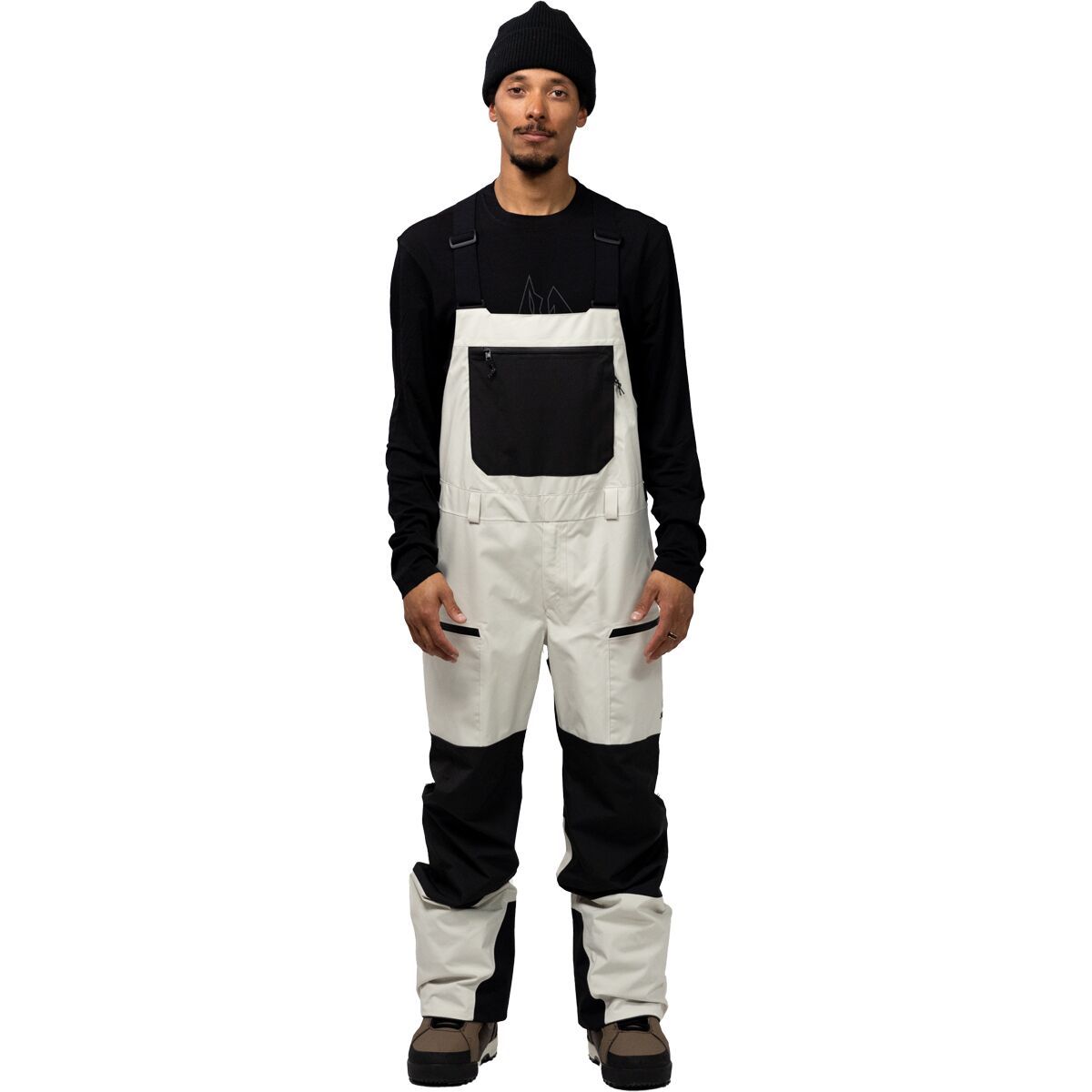 Image of Jones Snowboards MTN Surf Recycled Bib - Men's Mineral Gray, S