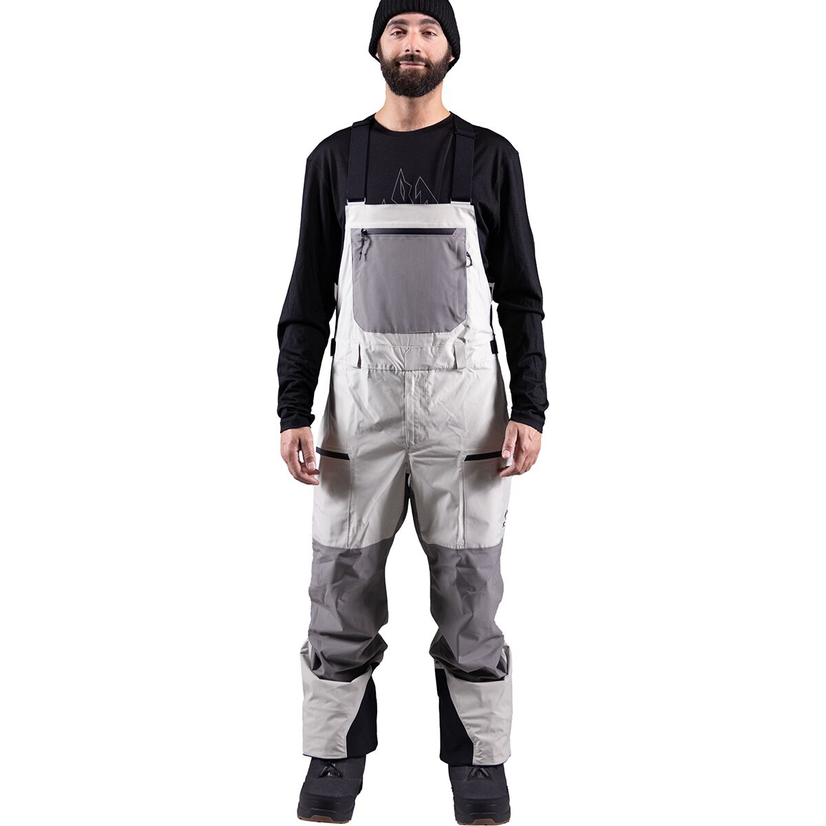 Image of Jones Snowboards MTN Surf Recycled Bib - Men's Smoke Gray, XL