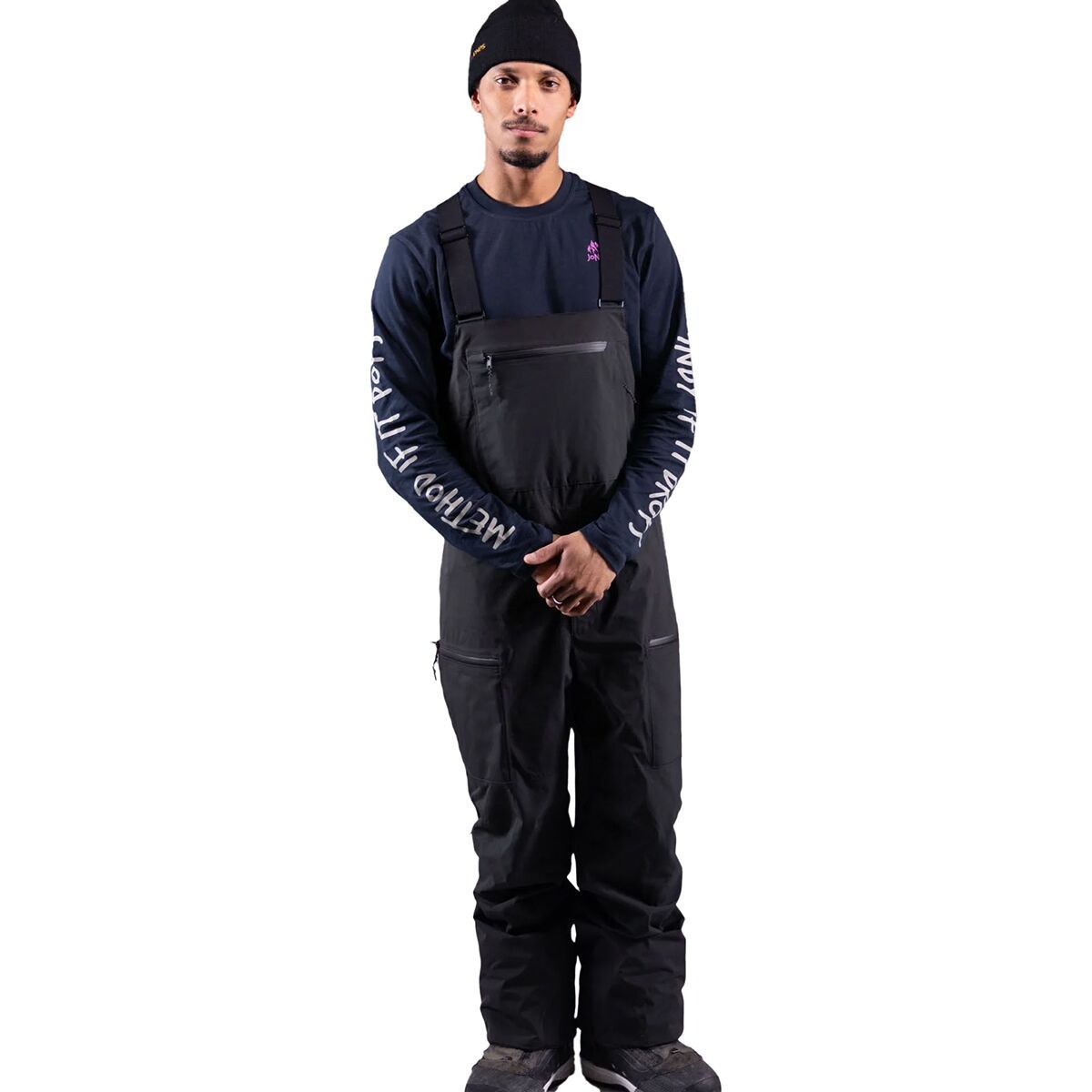 Image of Jones Snowboards MTN Surf Recycled Bib - Men's Stealth Black, M