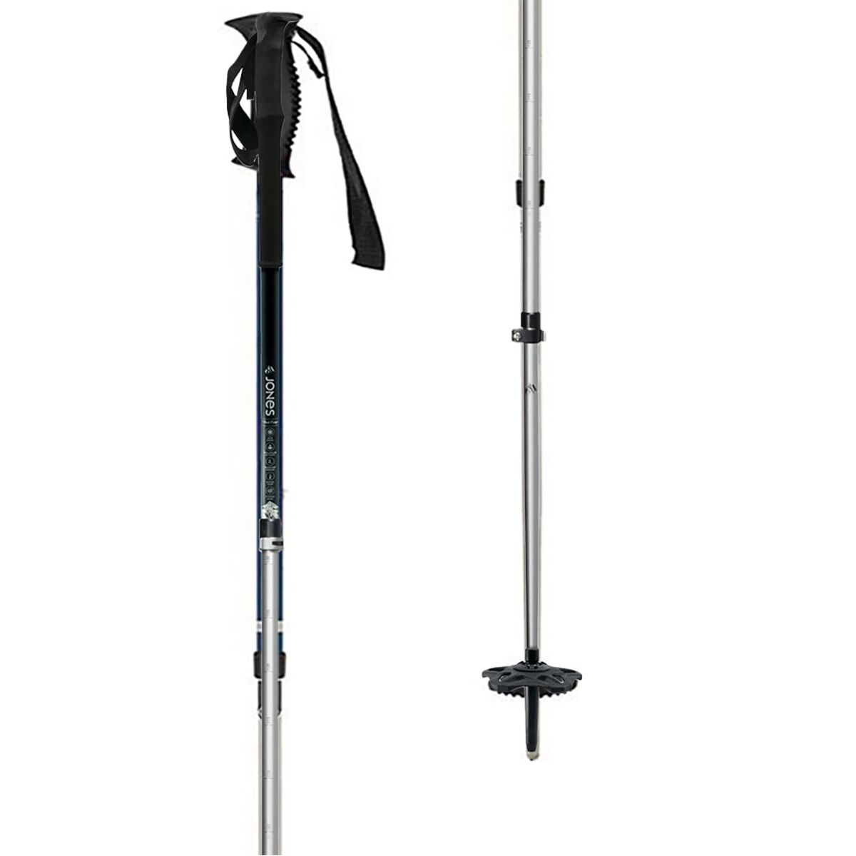 Jones Snowboards Talon Splitboard Poles Silver, 105-135cm