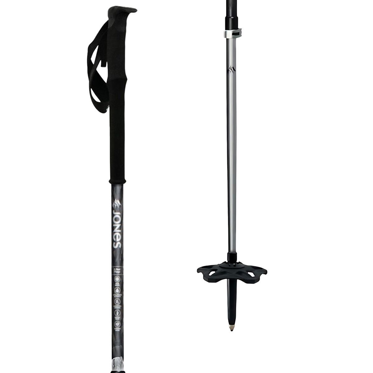 Jones Snowboards Talon Pro Splitboard Poles Black, 105-135cm