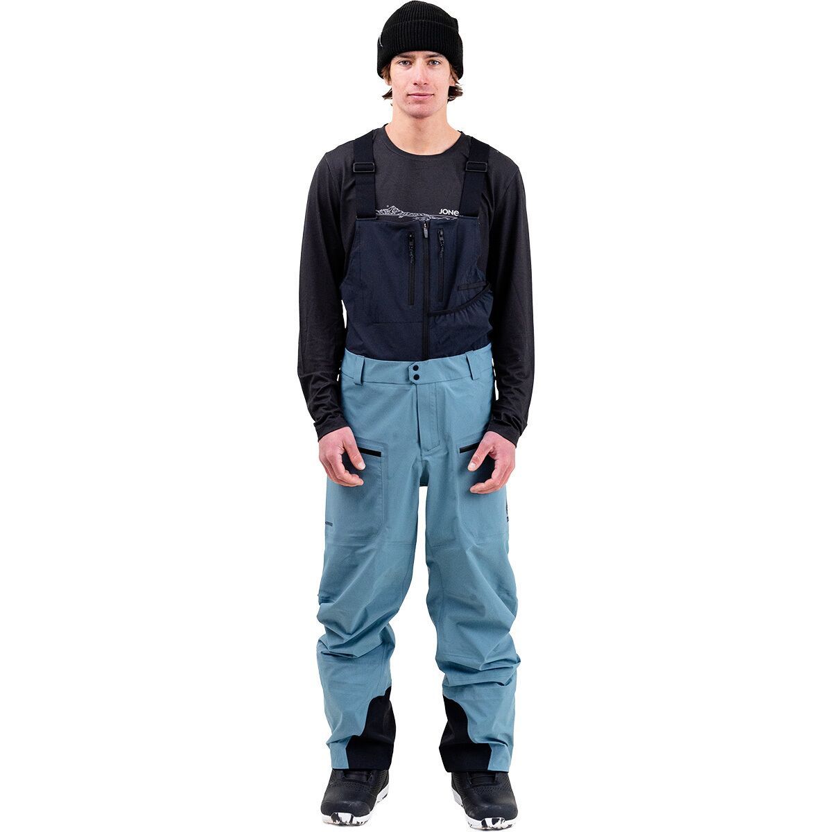 Image of Jones Snowboards Shralpinist GTX Recycled Bib Pant - Men's Atlantic Blue, M