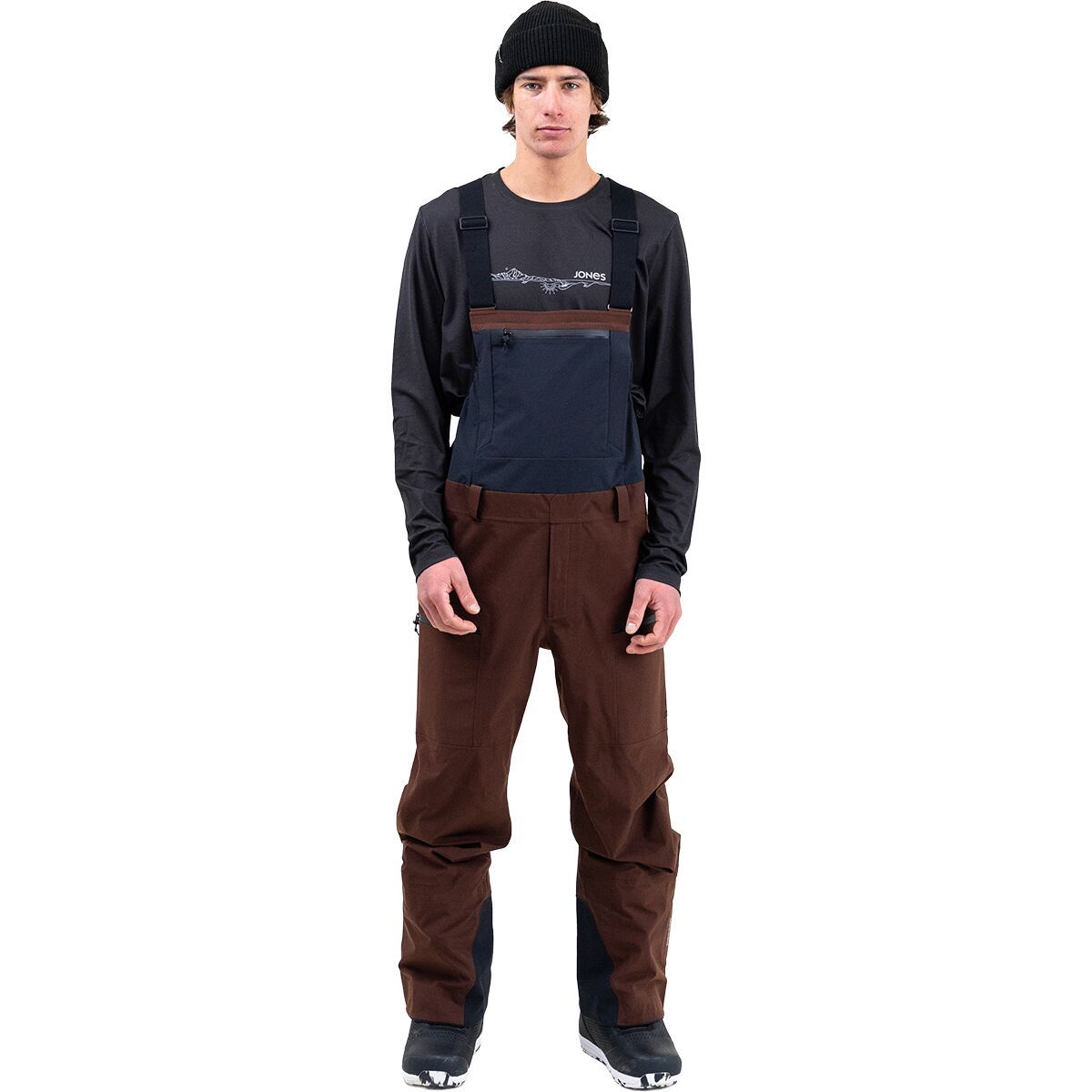 Image of Jones Snowboards Shralpinist Stretch Recycled Bib Pant - Men's Coffee Brown, M
