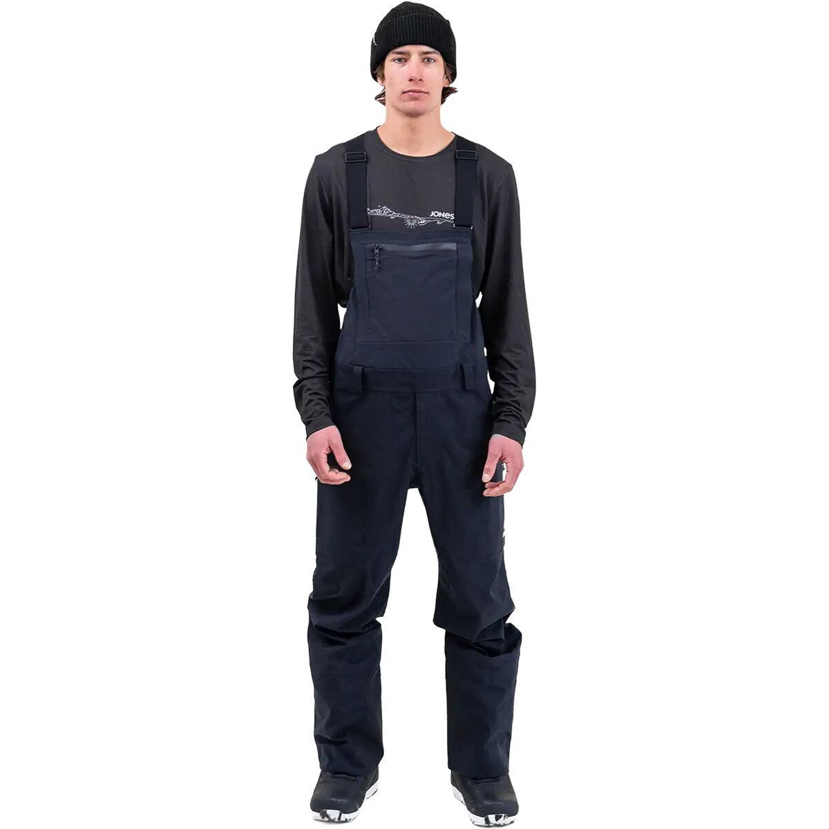 Image of Jones Snowboards Shralpinist Stretch Recycled Bib Pant - Men's Stealth Black, XL