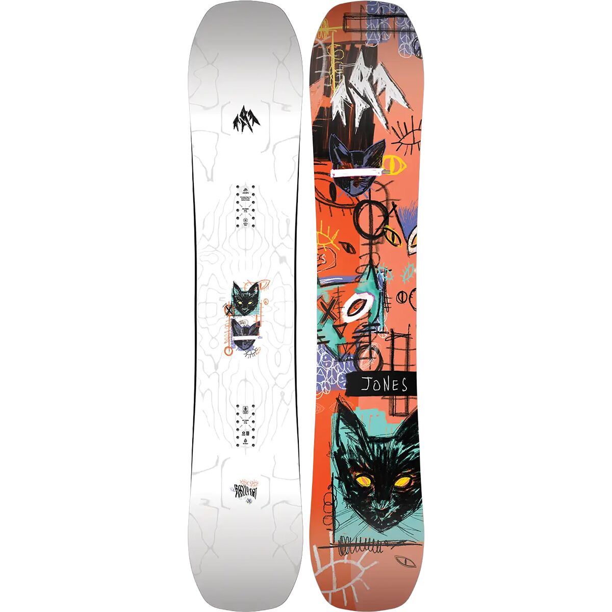 Image of Jones Snowboards Rally Cat Snowboard - 2026 - Men's White, 166cm wide