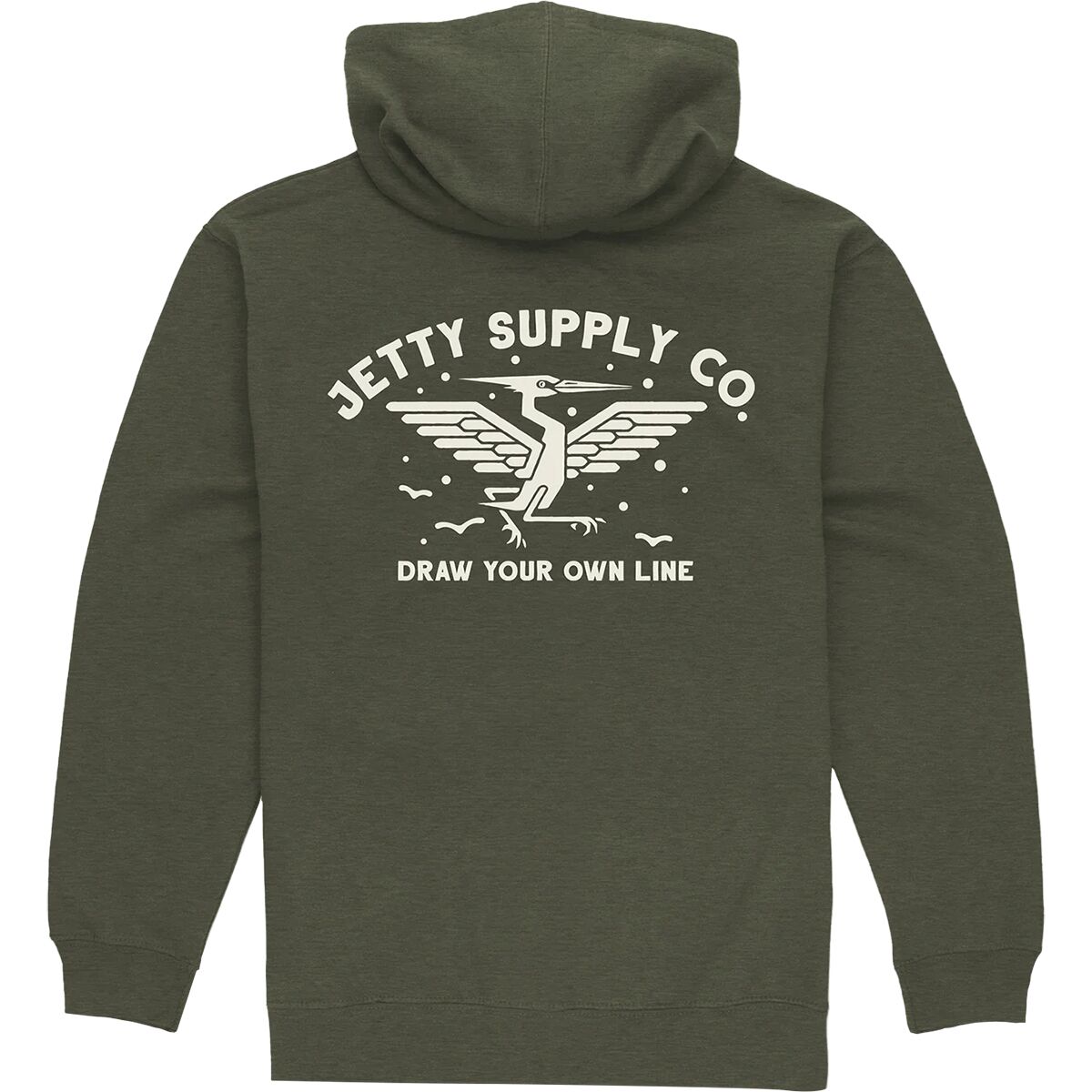 Jetty Jetty Heron Zip Up Hoodie - Men's Military, L