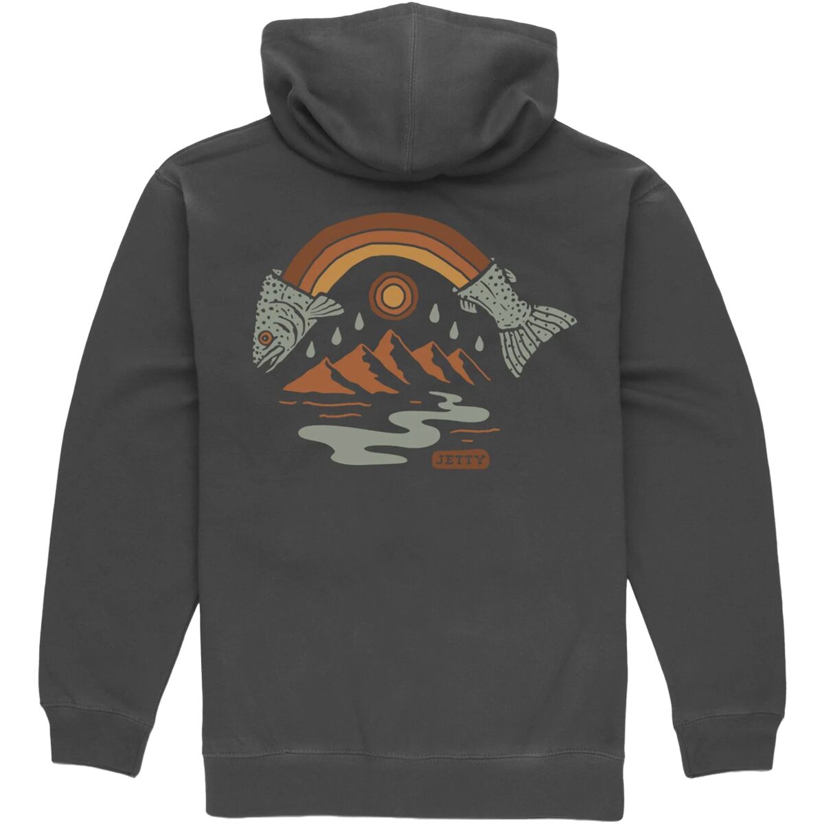 Jetty Jetty Rainbow Trout Hoodie - Men's Charcoal, S