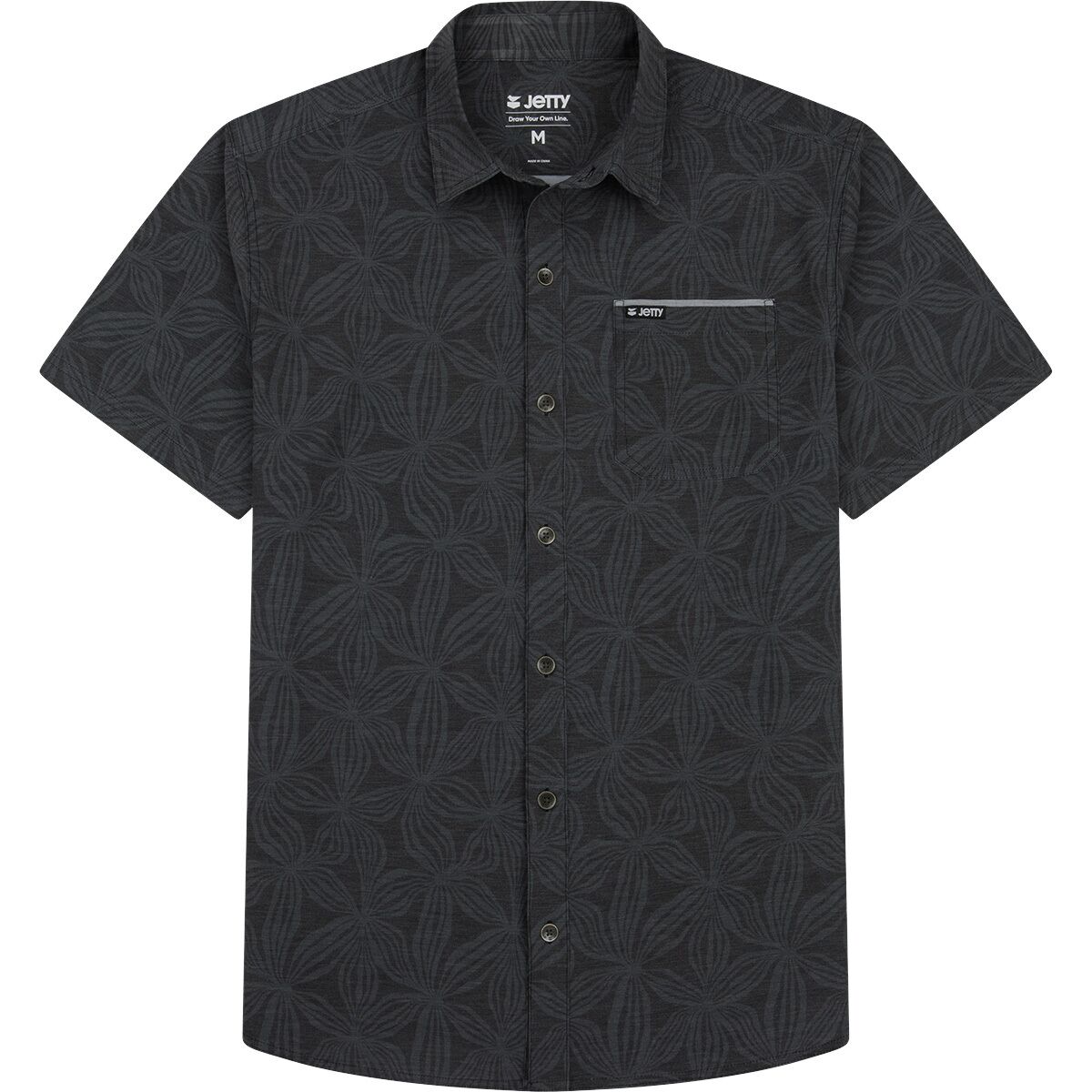 Image of Jetty Garwood Woven Short-Sleeve Shirt - Men's Black, M