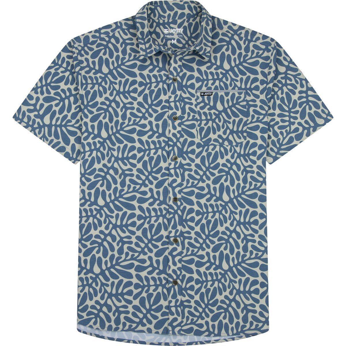 Image of Jetty Garwood Woven Short-Sleeve Shirt - Men's Blue, XXL