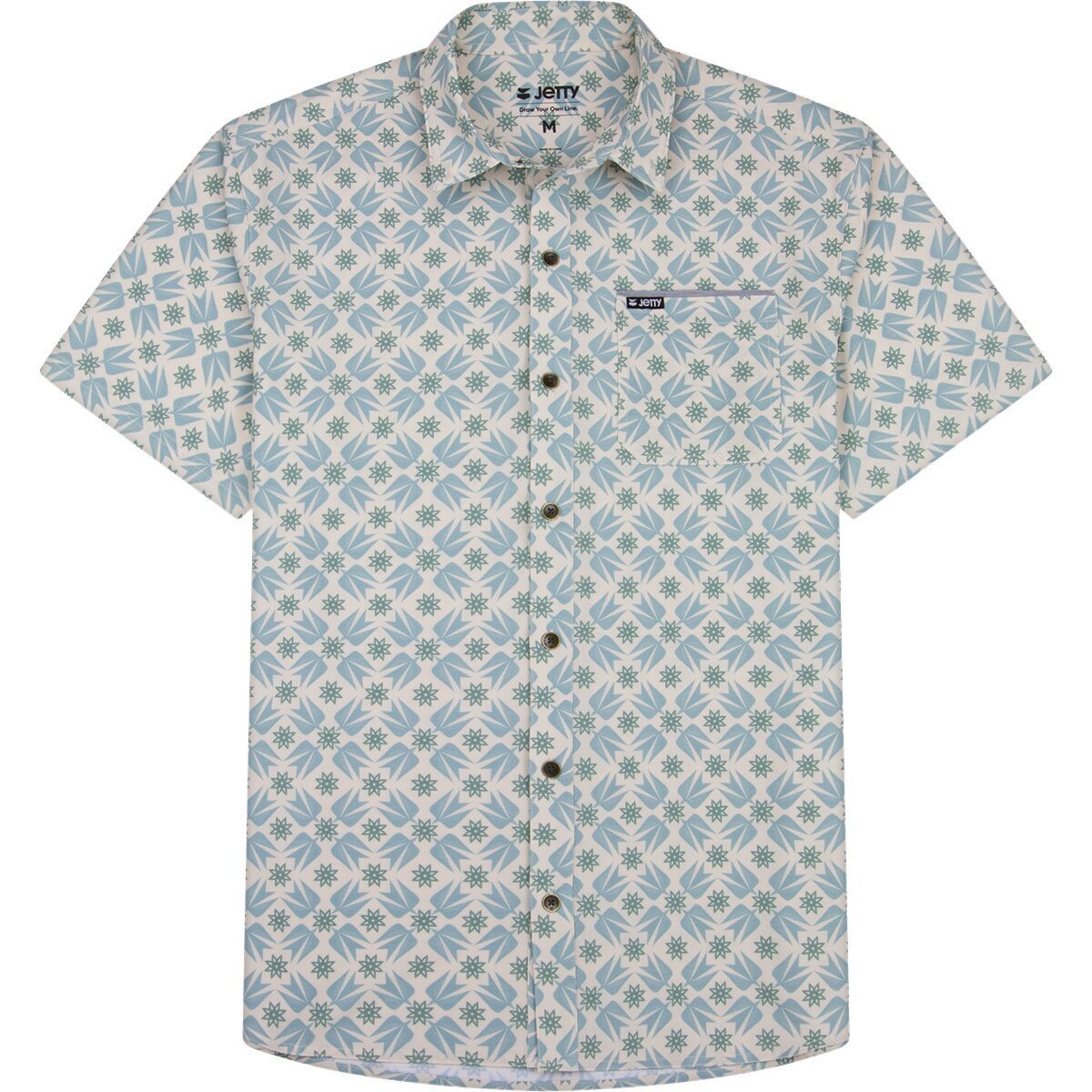 Image of Jetty Garwood Woven Short-Sleeve Shirt - Men's Light Blue, M