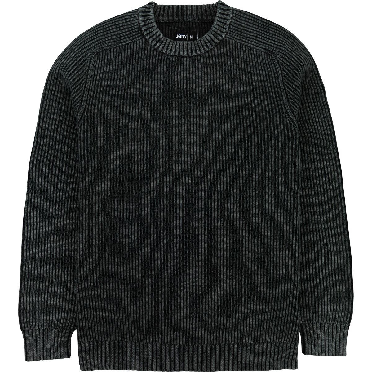 Image of Jetty Undertow Washed Crewneck Sweater - Men's Black, L