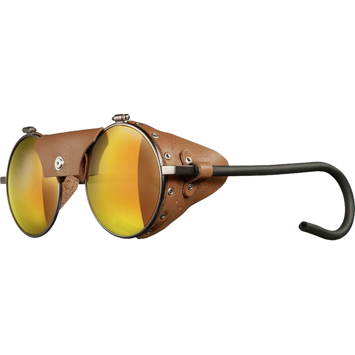 Round Sunglasses Brown Metal Frame Brown Lens Vintage High Tek 