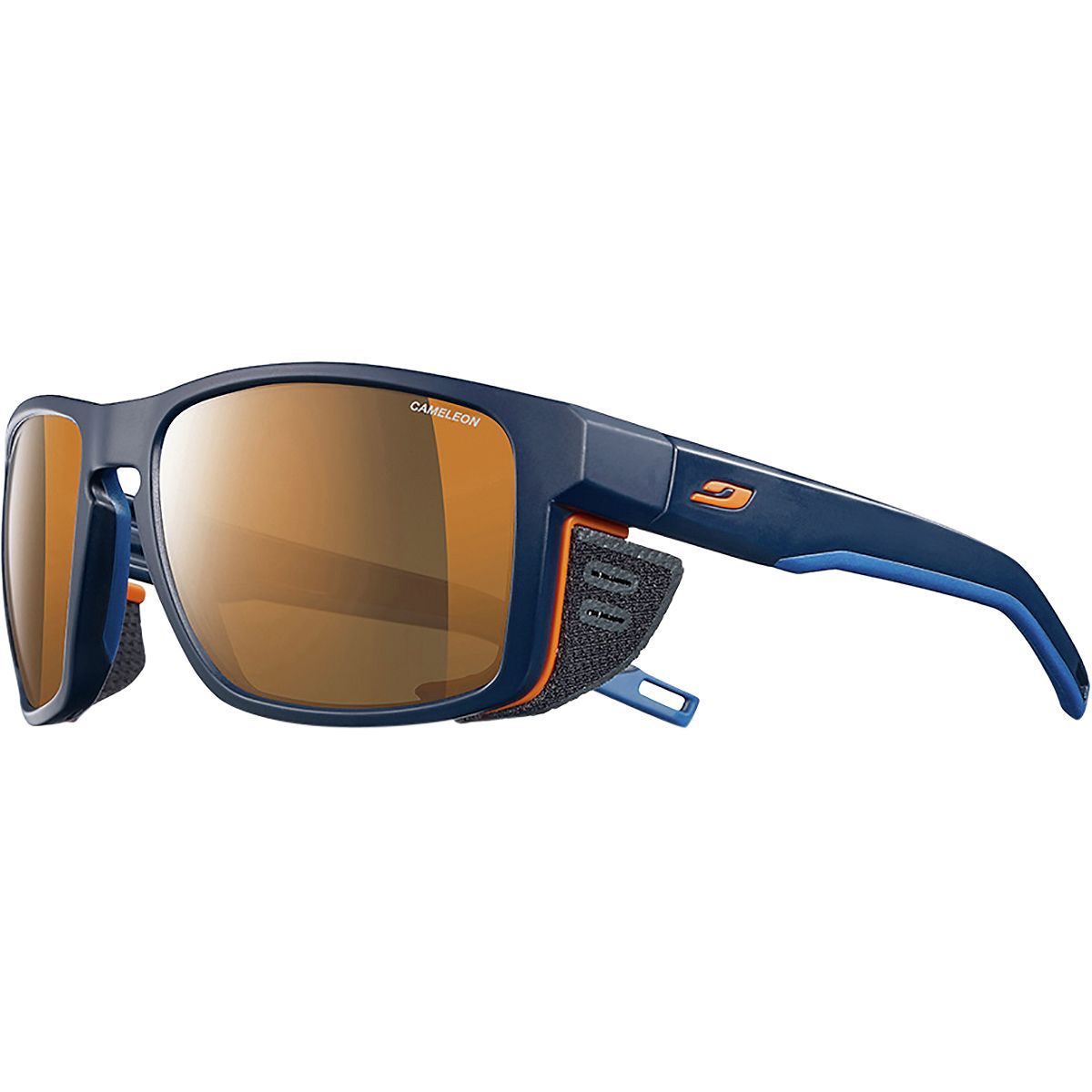 Image of Julbo Shield REACTIV Polarized Sunglasses Blue/Blue/Orange-Brown, One Size