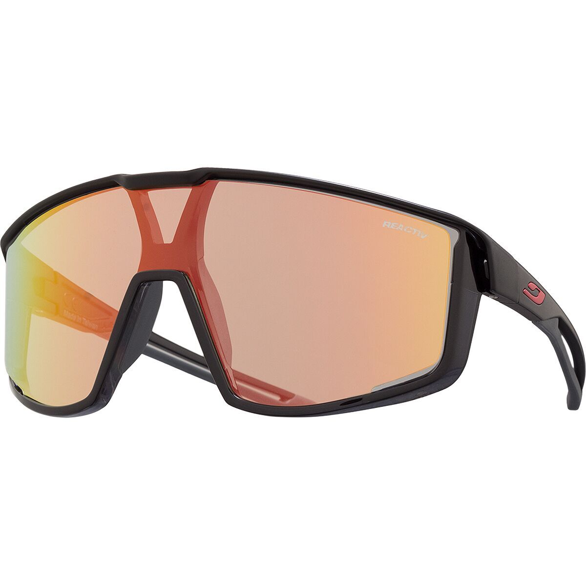Image of Julbo Fury Sunglasses Black/Red/REACTIV 1-3 LA, One Size