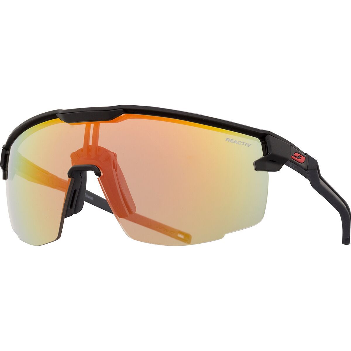 Image of Julbo Ultimate Photochromic Sunglasses Black/Red-REACTIV 1-3 Light Amplifier, One Size