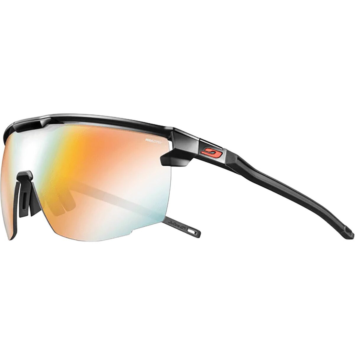 Image of Julbo Ultimate Photochromic Sunglasses Black/Red-REACTIV 1-3 Light Amplifier, One Size
