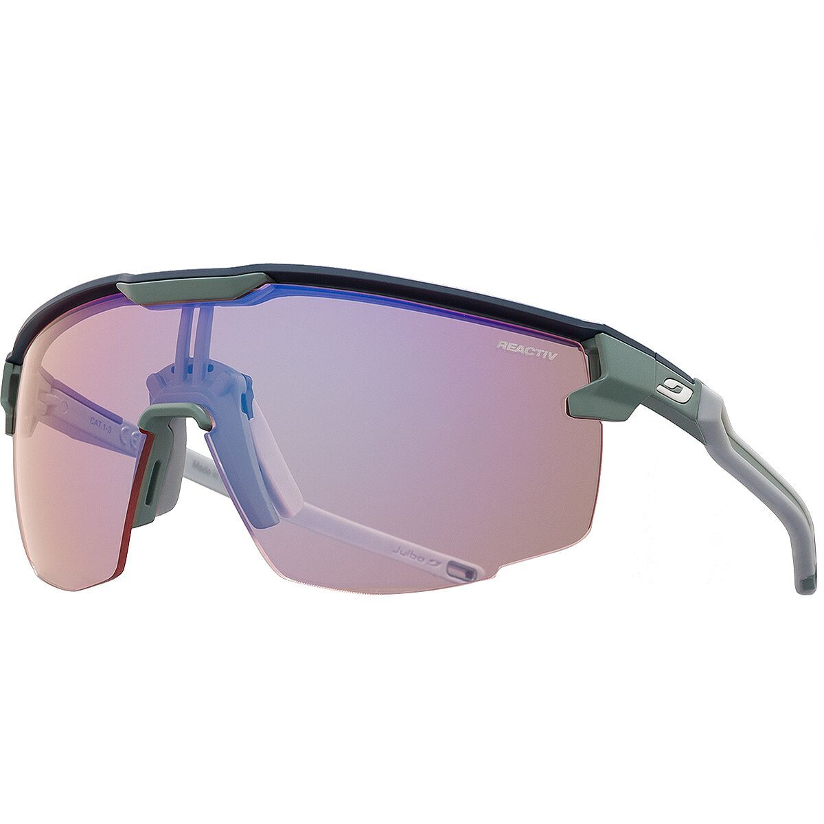 Image of Julbo Ultimate Photochromic Sunglasses Blue/Green-REACTIV 1-3 High Contrast, One Size