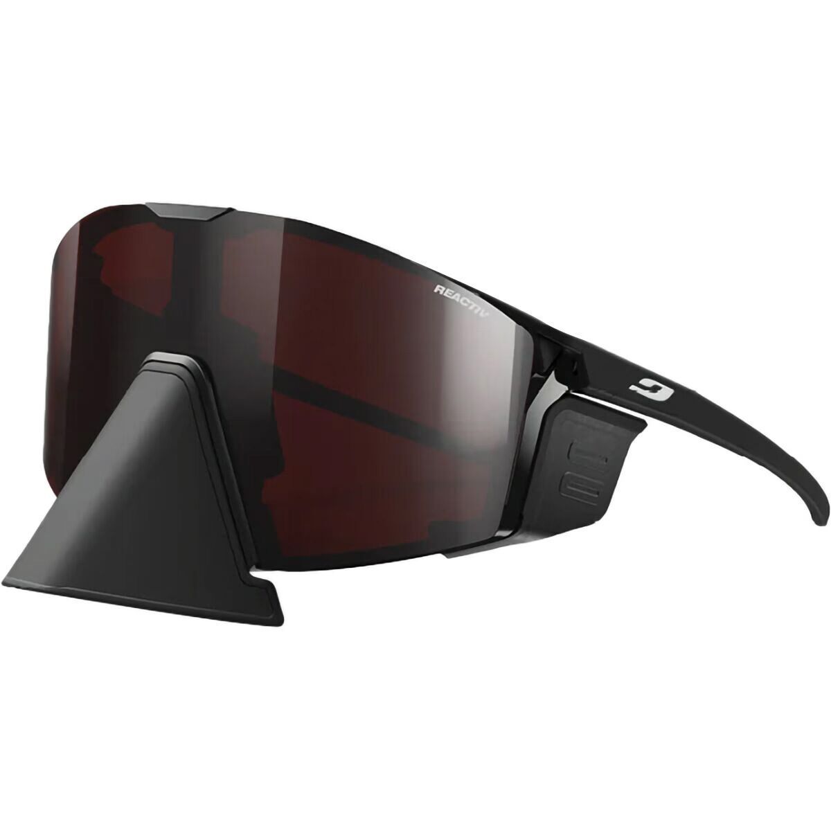 Image of Julbo Edge REACTIV 0-4 High Contrast Sunglasses Black/Black REACTIV 0-4 High Contrast, One Size