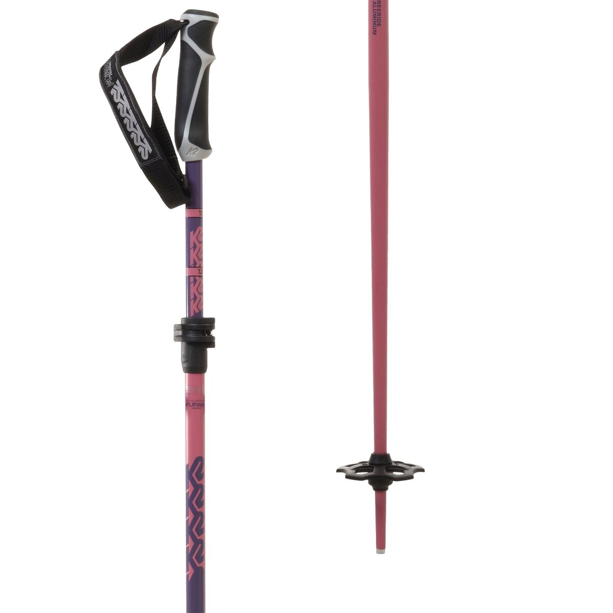 K2 K2 FlipJaw Freeride Adjustable Ski Poles Purple, 135