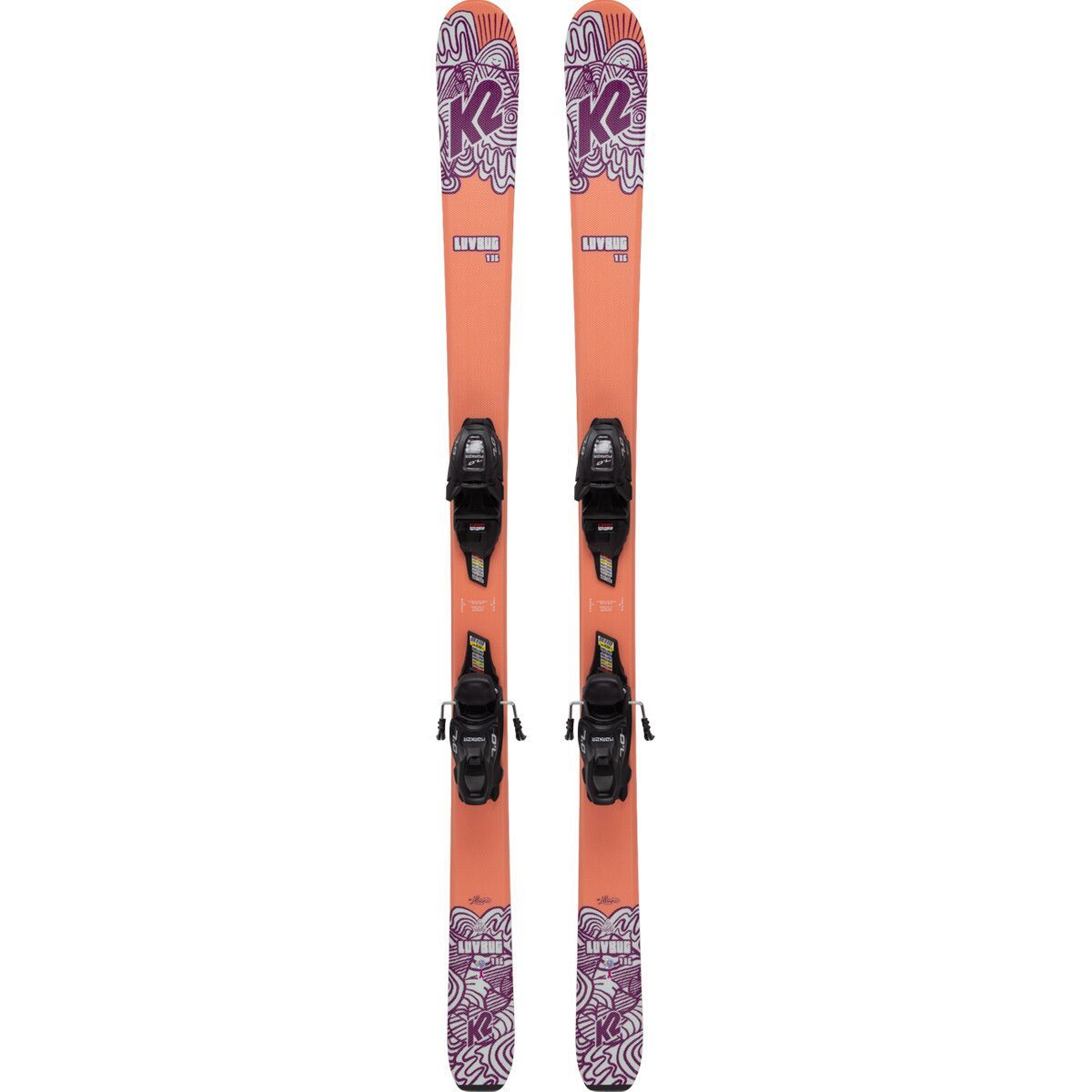 K2 LUV BUG スキー 136cm ビンディング付き K2 Luv Bug Ski + 7.0 FDT Binding - Kids