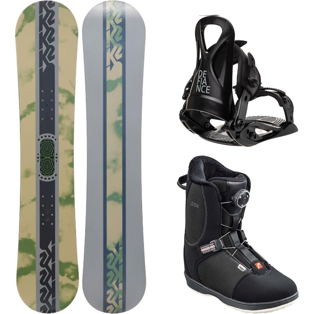 K2 Vandal Snowboard + J1 Binding + Head Jr BOA Boot - Kids' 137cm, 2.0/3.0