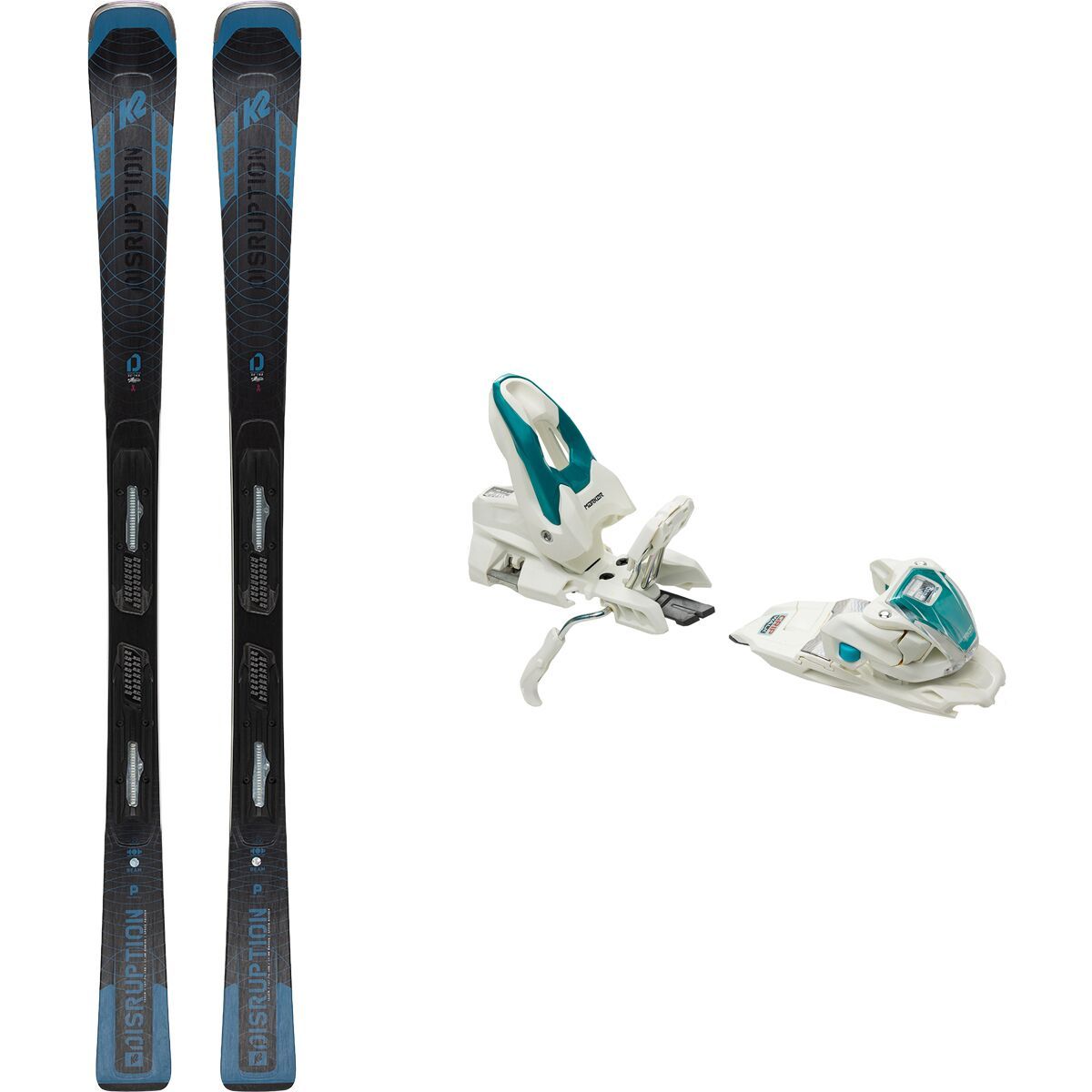 Image of K2 Disruption SC Ski w/ Er3 10 Binding - 2022 - Women's One Color/White/Teal, 146cm, One Size