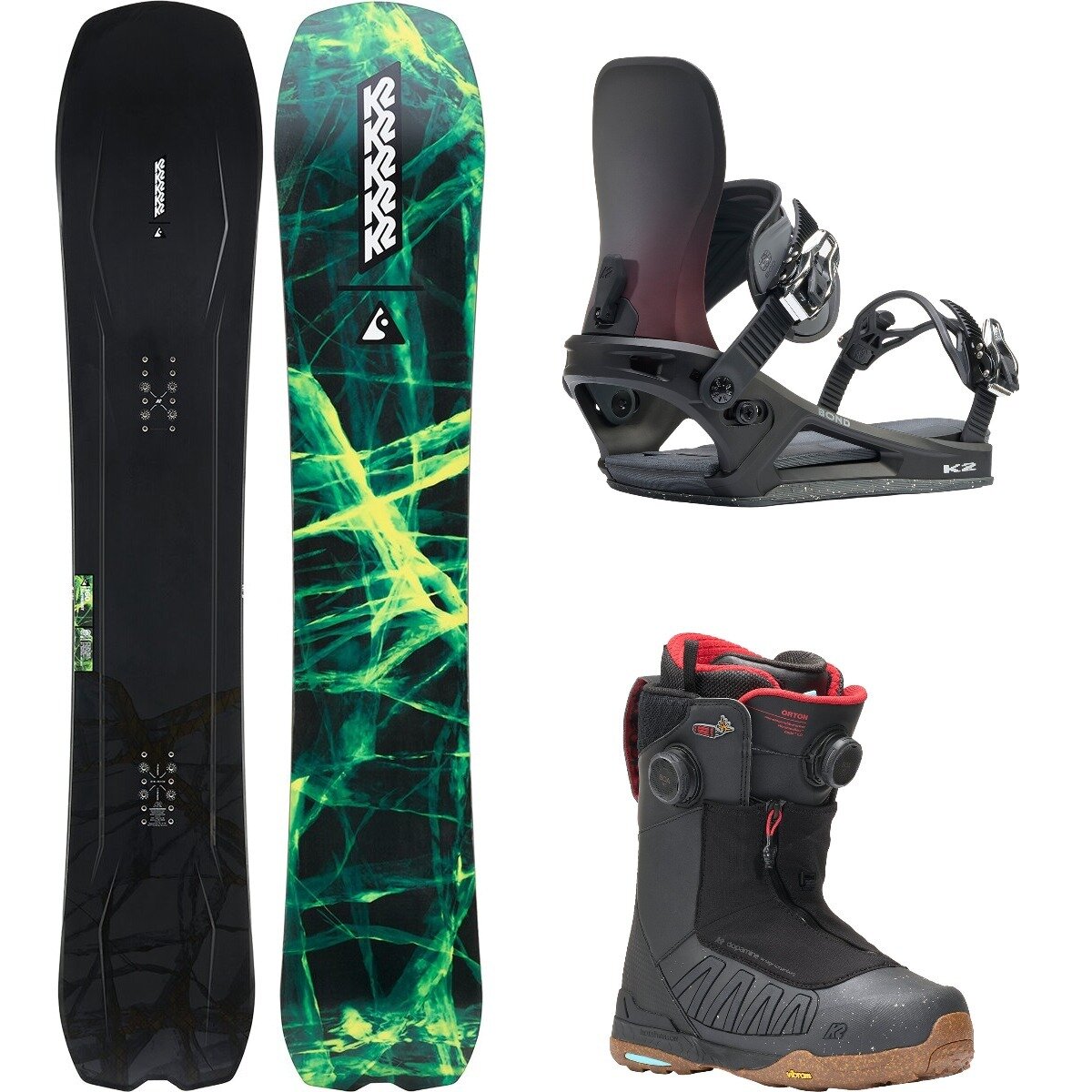 Image of K2 Alchemist w/ Orton Boa + Bond Snowboard Package OneCol,Big Buck,Black, 160cm Wide,L,11.5