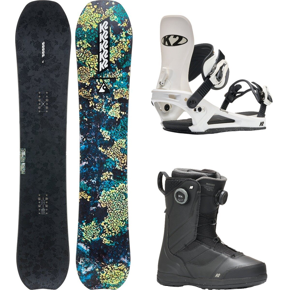 Image of K2 Passport w/ Maysis Boa + Bond Snowboard Package OneCol,White,Black, 151cm,L,13