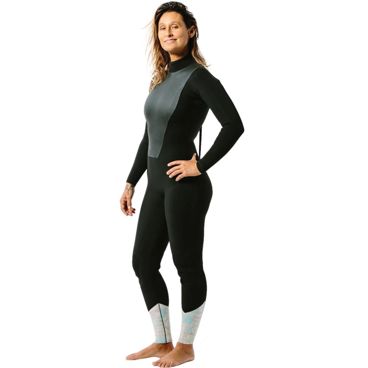 Image of Kassia Surf 3/2 La Luna Back-Zip Fullsuit Wetsuit - Women's Black/Moon, XXS/2