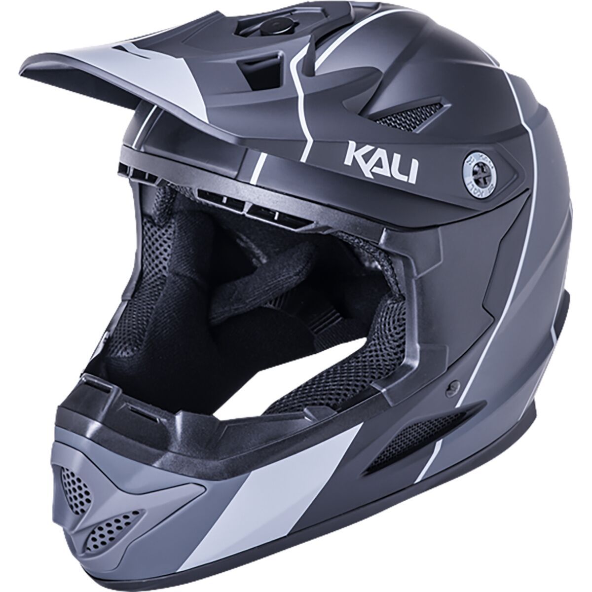 Image of Kali Protectives Zoka Full-Face Helmet Stripe Matte Black/Grey, M