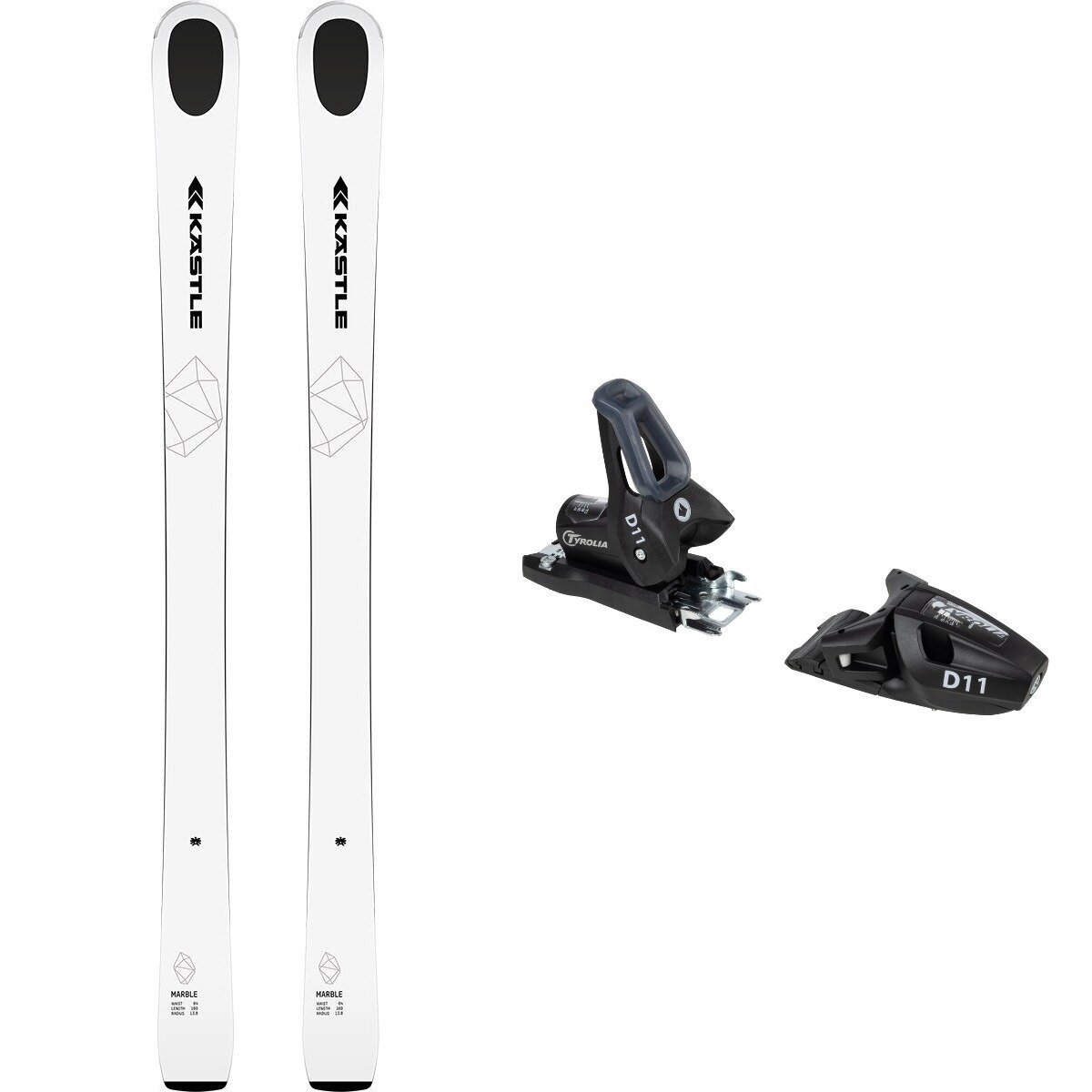 Kastle Marble 84 Ski + D11 Binding - 2026 One/Solid Blk/One, 160cm/90mm/OS