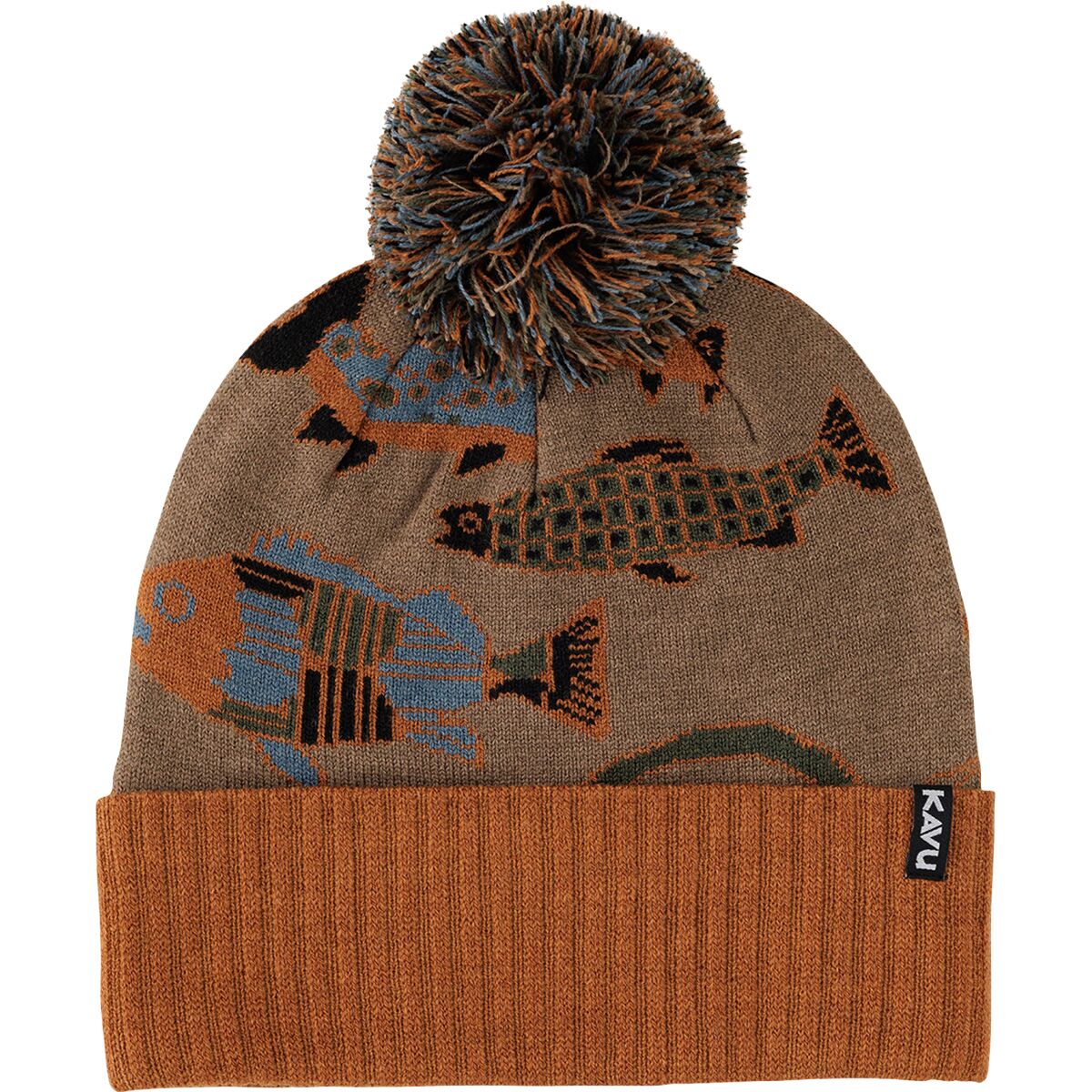 Image of KAVU Herschel Pom Beanie Fish Stack, One Size