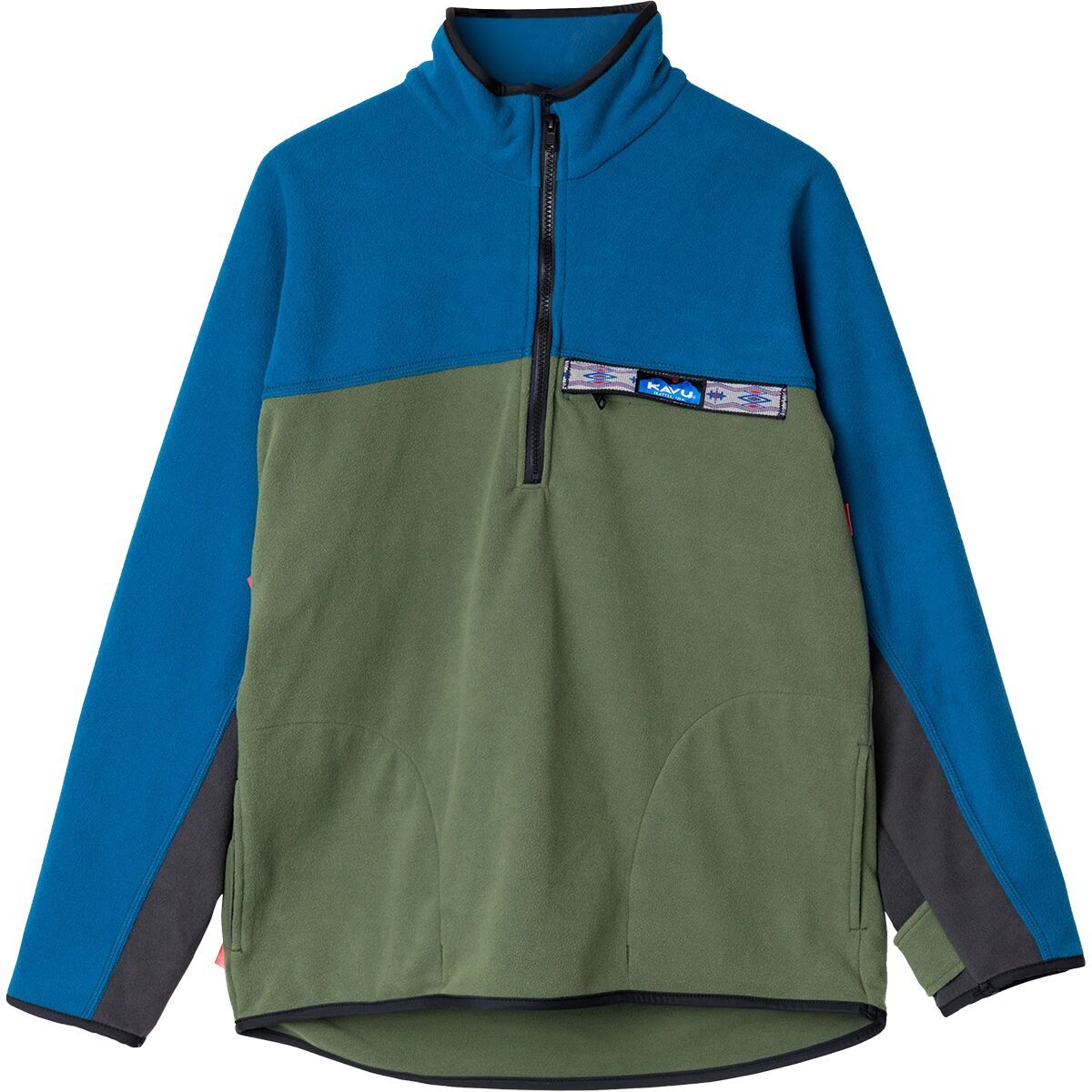 KAVU Throwshirt Fleece Pullover - 1/2-Zip - Men's Forest Block, L